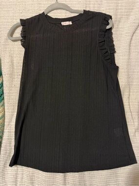 Women’s Black Ruffle Sleeve Knit Top